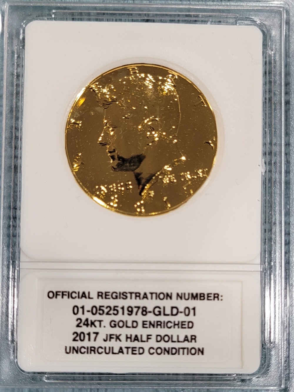 2017 JFK Half Dollar - 24kt Gold Enriched